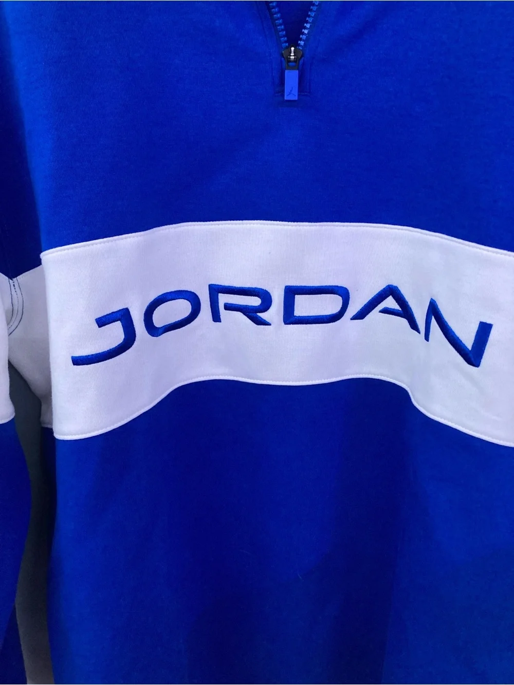 Nike Dri-fit Jordan Blue & White Zip-Front Sweatshirt - Picture 3 of 10